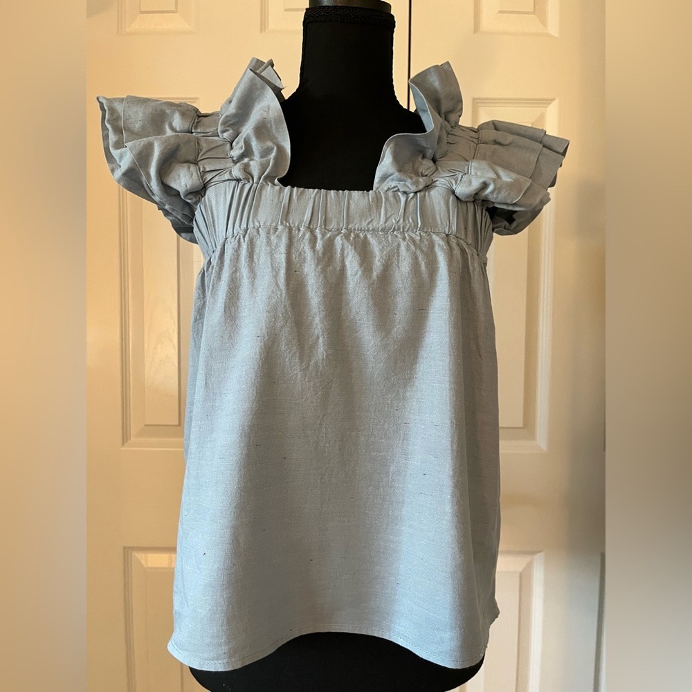 Inclán Studio Houston Ruffle Sleeve Top XS